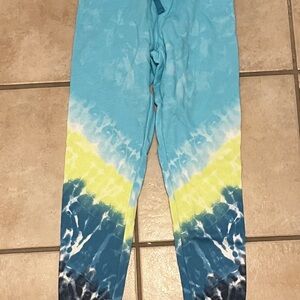 Justice Blue and Yellow Tie-Dye sweatpants